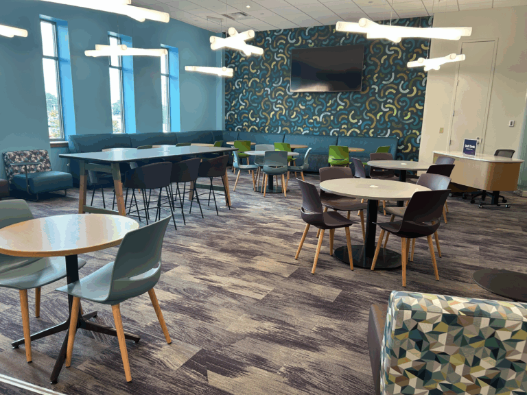 Teen Study Lounge with tables and chairs