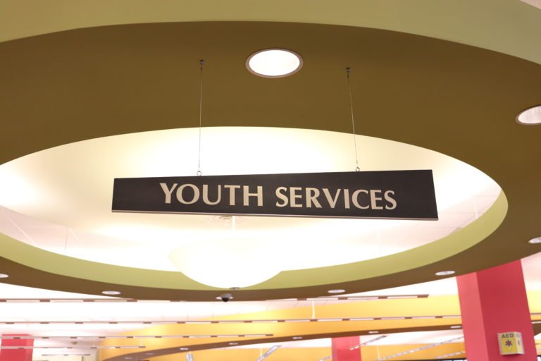 Youth Services overhead sign
