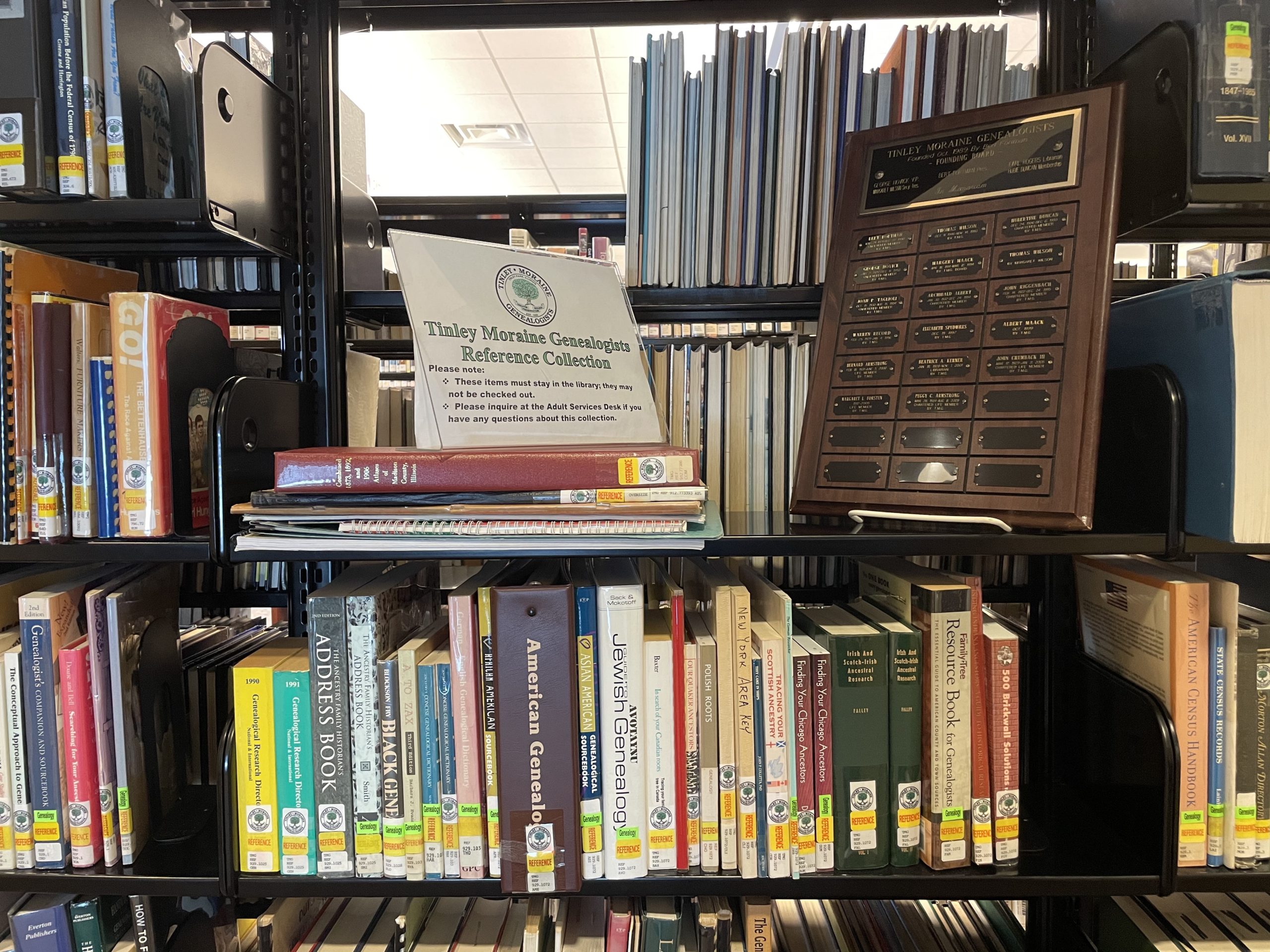 Genealogy book shelves