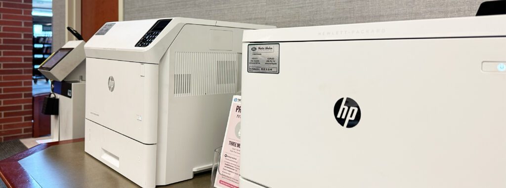 Two desktop printers