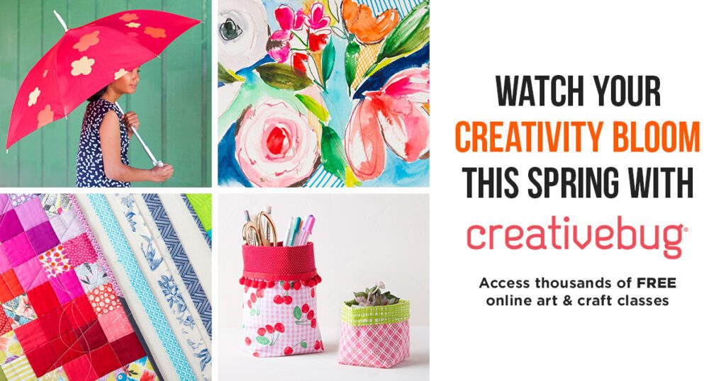 Types of crafts you can make through the Creativebug resource.