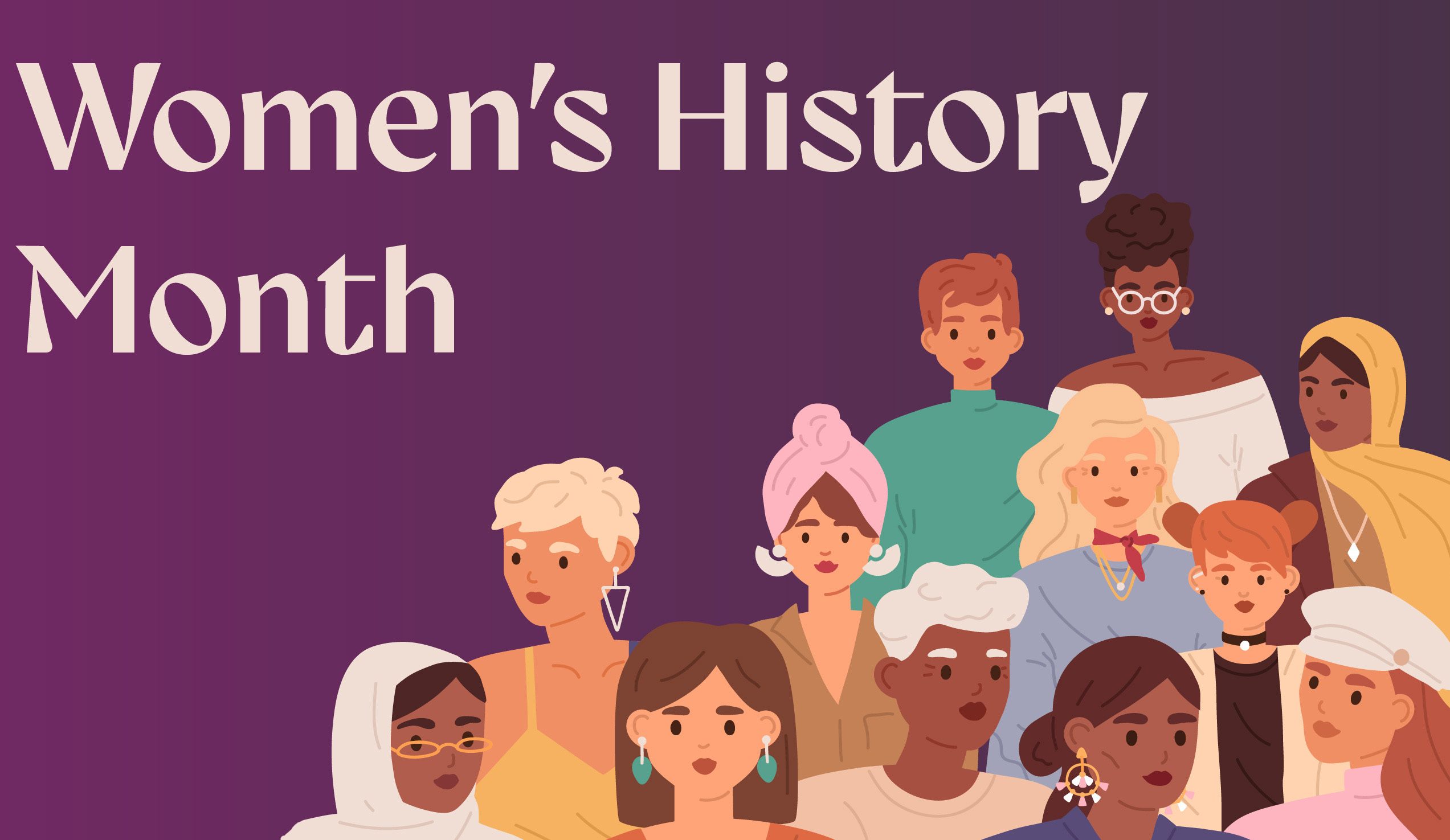 Various women celebrating Women's History Month.
