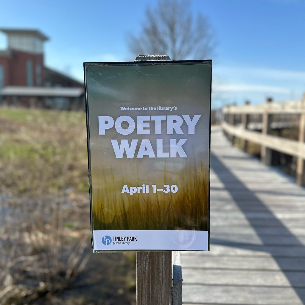 Poetry walk signage outdoors