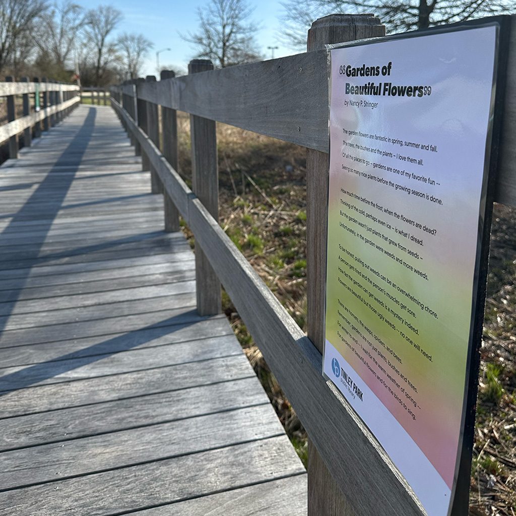 Poem displayed on library boardwalk