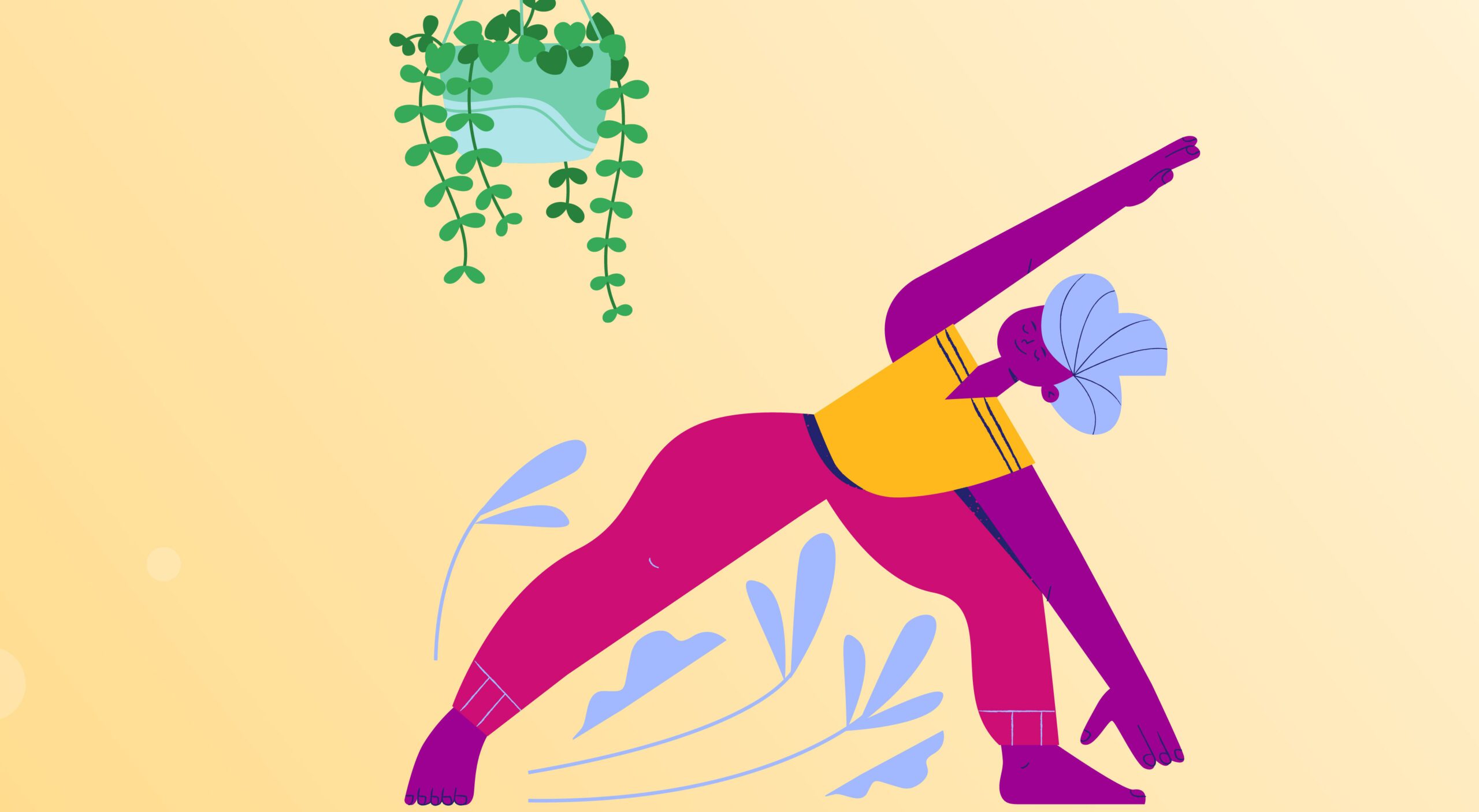 illustration of person stretching and relaxing