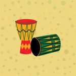 Juneteenth Celebration with illustrations of two West African drums