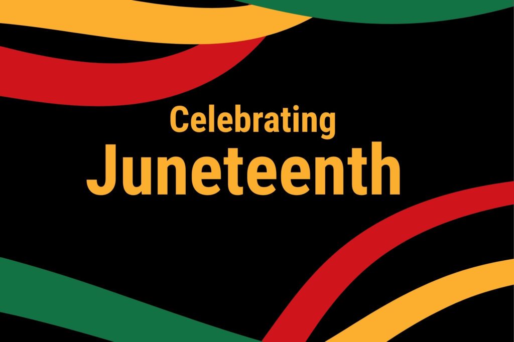 Celebrating Juneteenth with red, gold, and green ribbons