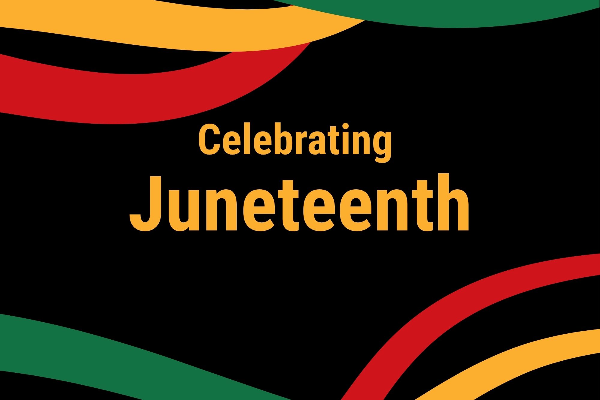 Celebrating Juneteenth with red, gold, and green ribbons