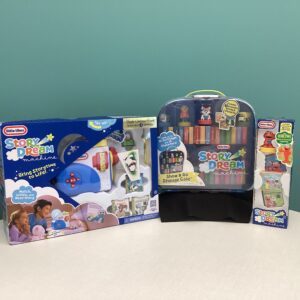Prize bundle with Story Dream Storage Case, Story Dream Starter Pack, Sesame Street Elmo and Friends Collection, and two Brookfield Zoo passes