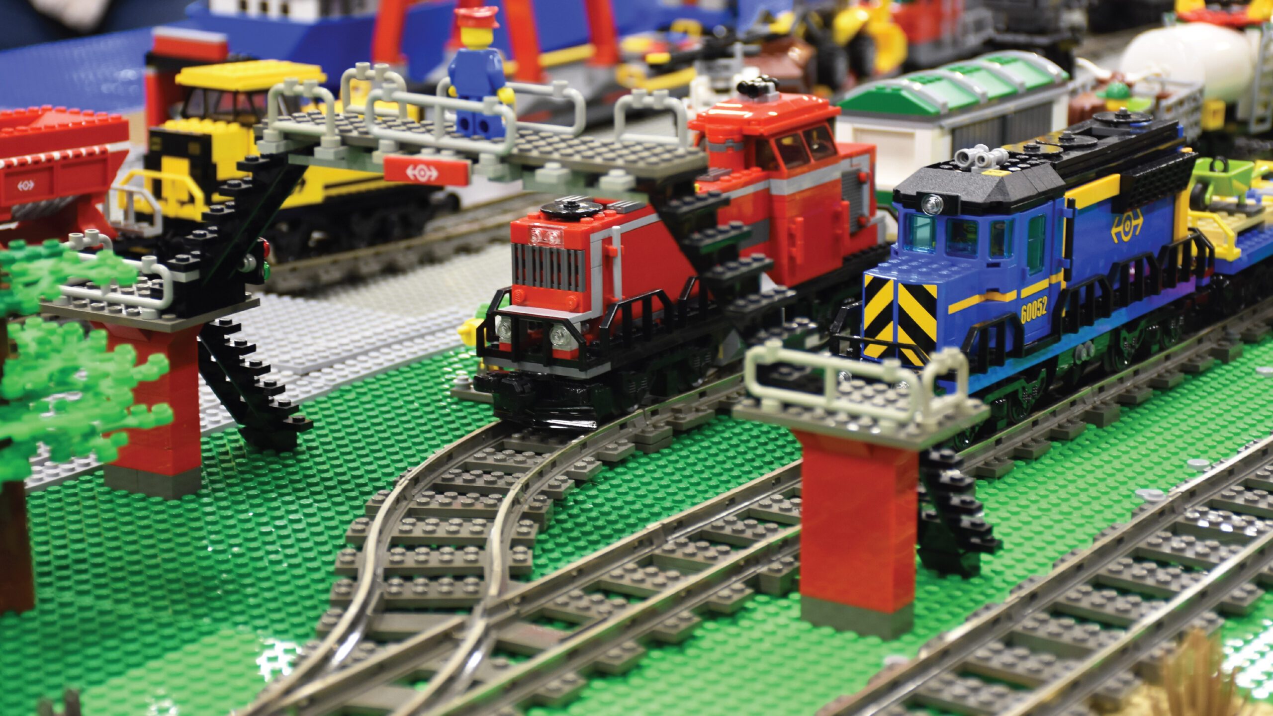 LEGO train scene