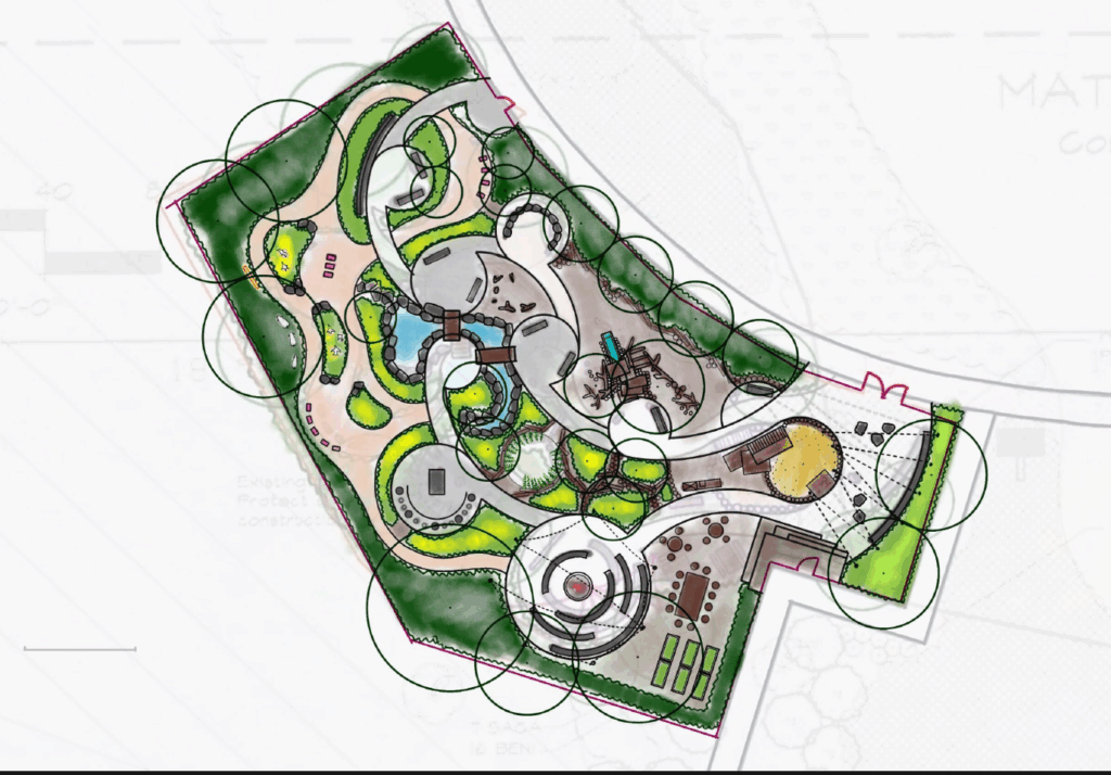 Full color concept design of Prairie Garden & StoryWalk outdoor space