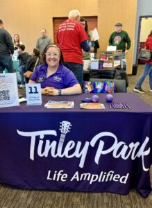 A staff member from the Village of Tinley Park at the Volunteer Fair