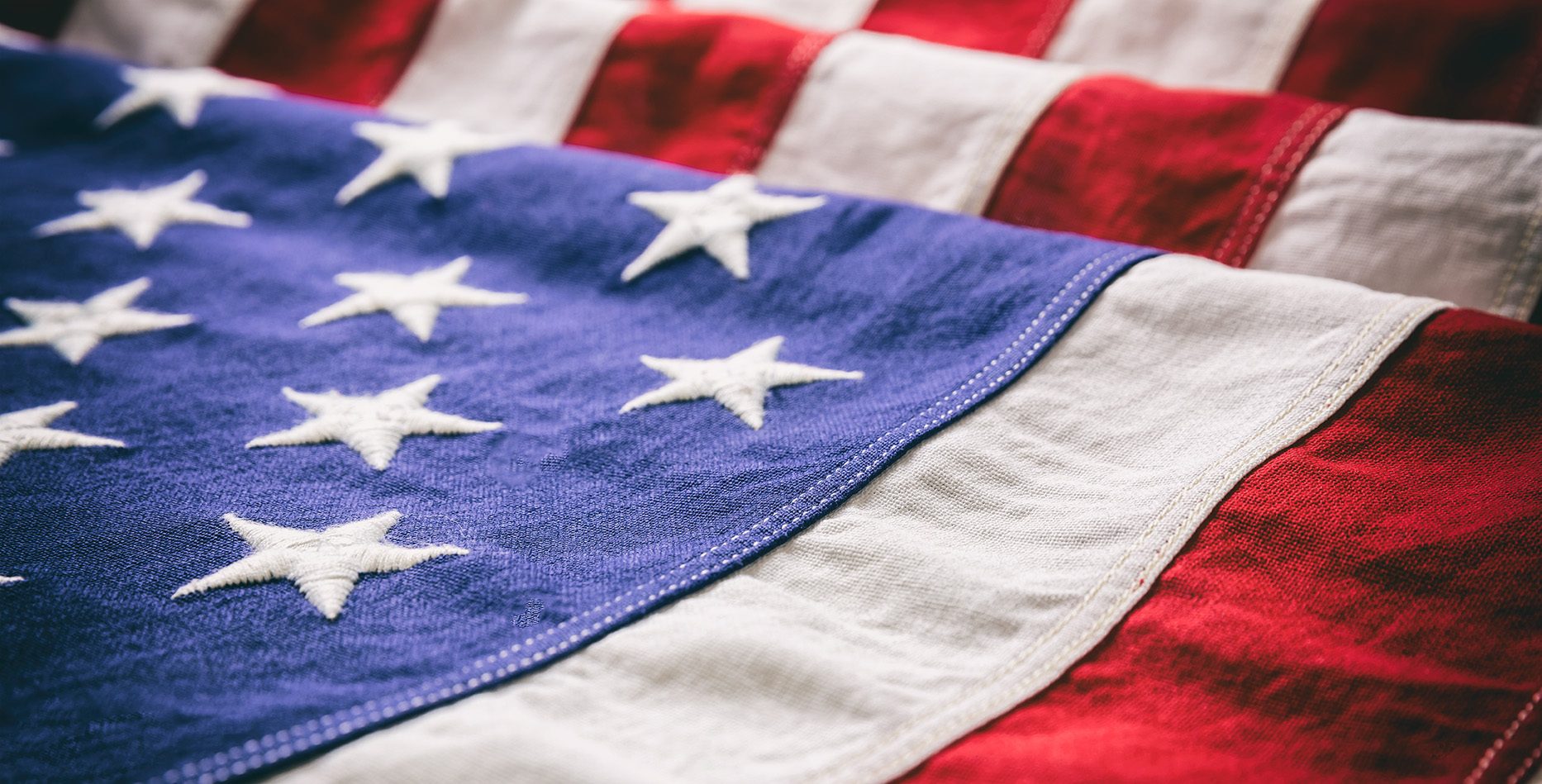 Closeup view of American flag