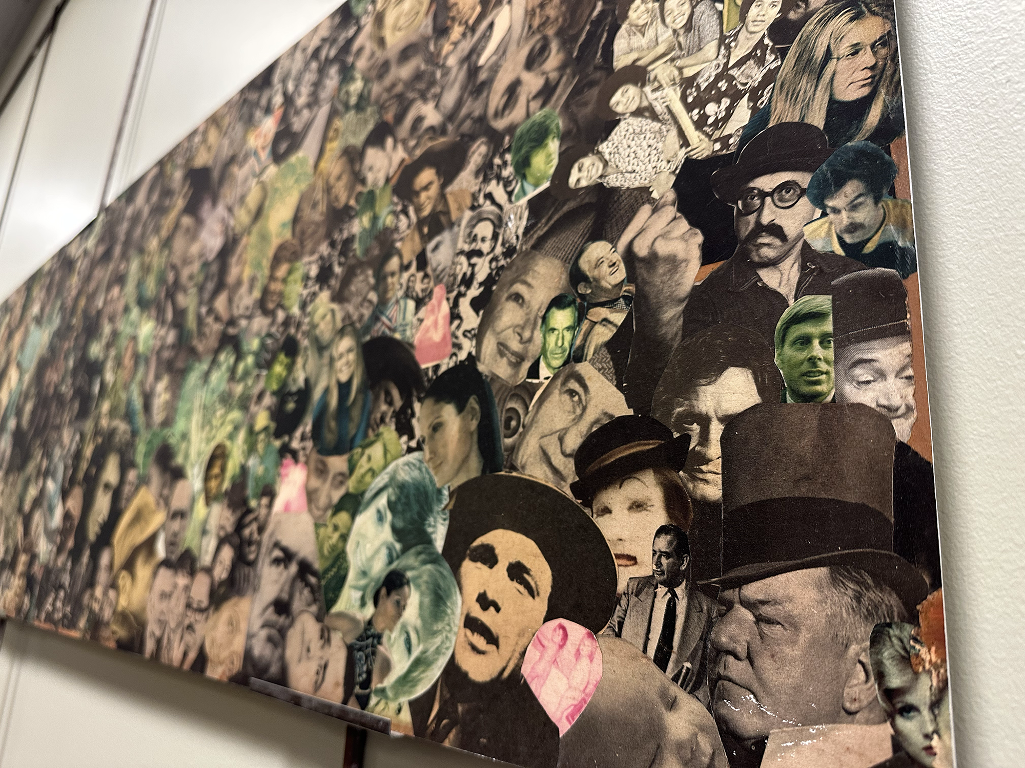 Collage by William Durkin featuring magazine cutouts of popular people in the 1970s